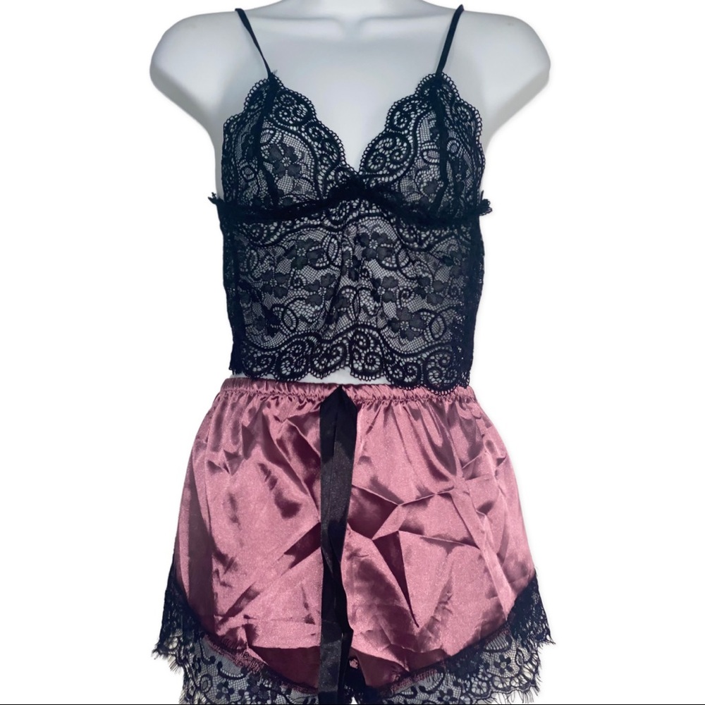 2pc  satin shorts & top set